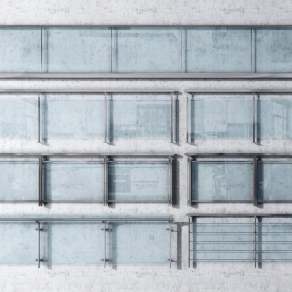 现代玻璃栏杆3D模型下载
